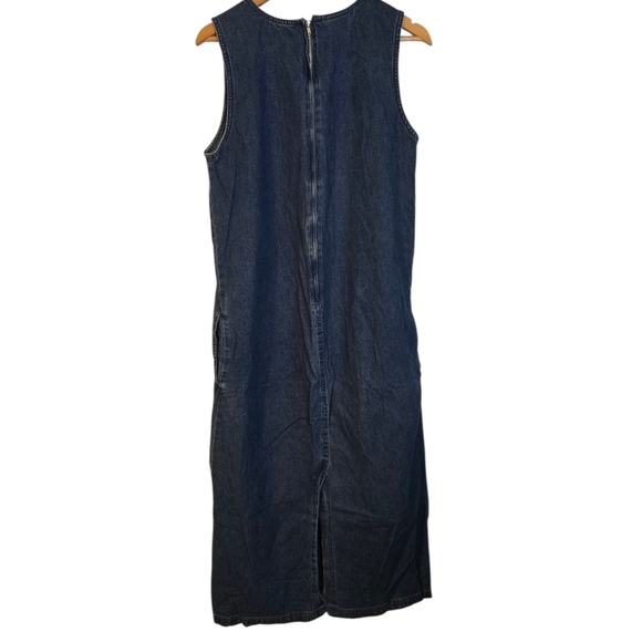 Vintage 90s Teachee Disney Blue Denim Maxi Dress with Embroidered Characters - Picture 4 of 4